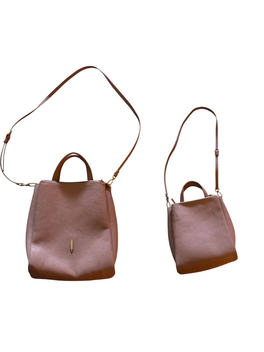 Thacker Ace N/S Pebbled pink Leather Crossbody/Tote Bag